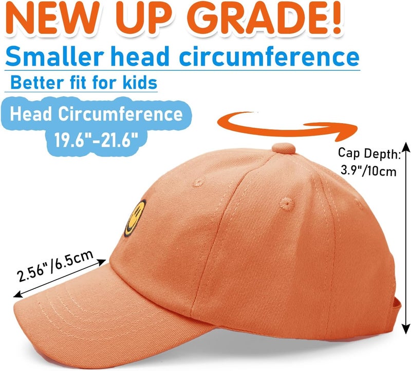 SONMONY Store Smile Face Toddler Baseball Cap Boy Baseball Hats Kids Washed Funny Hats Adjustable Cute Caps for 3-12 Years… - Image 5
